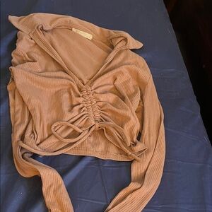 Women's Brown Ruched Top